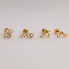 Dianora Piercing-14 Ayar Altın Yıldız Taşlı Helix Kıkırdak Piercing-Helix Piercing-7-Milagron.com