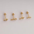 Dianora Piercing-14 Ayar Altın Yıldız Taşlı Helix Kıkırdak Piercing-Helix Piercing-8-Milagron.com