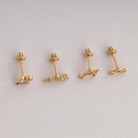 Dianora Piercing-14 Ayar Altın Yıldız Taşlı Helix Kıkırdak Piercing-Helix Piercing-8-Milagron.com