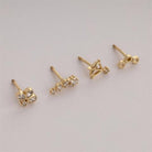 Dianora Piercing-14 Ayar Altın Yıldız Taşlı Helix Kıkırdak Piercing-Helix Piercing-9-Milagron.com