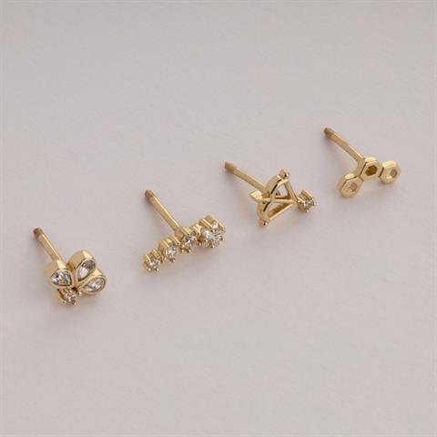 Dianora Piercing-14 Ayar Altın Yıldız Taşlı Helix Kıkırdak Piercing-Helix Piercing-9-Milagron.com