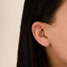 Dianora Piercing-14 Ayar Altın Yıldız Taşlı Tragus Piercing-Tragus Piercing-6-Milagron.com