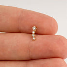 Dianora Piercing-14 Ayar Altın Yıldız Taşlı Tragus Piercing-Tragus Piercing-7-Milagron.com