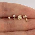 Dianora Piercing-14 Ayar Altın Zarafet İğnesi Tragus Piercing-Tragus Piercing-10-Milagron.com