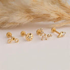 Dianora Piercing-14 Ayar Altın Zarafet İğnesi Tragus Piercing-Tragus Piercing-6-Milagron.com