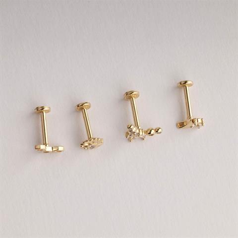 Dianora Piercing-14 Ayar Altın Zarafet İğnesi Tragus Piercing-Tragus Piercing-8-Milagron.com