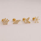 Dianora Piercing-14 Ayar Altın Zikzak Helix Kıkırdak Piercing-Helix Piercing-7-Milagron.com