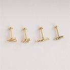 Dianora Piercing-14 Ayar Altın Zikzak Tragus Piercing-Tragus Piercing-10-Milagron.com