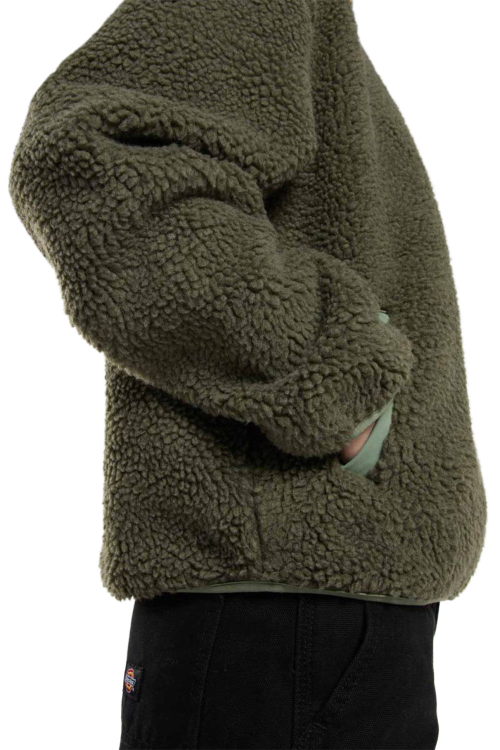 Dickies-Central Sherpa Bomber Kadın Yeşil Peluş Mont-Mont-3-Milagron.com