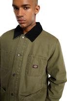 Dickies-Chore Jacket Lined Erkek Yeşil Kanvas Mont-Mont-4-Milagron.com