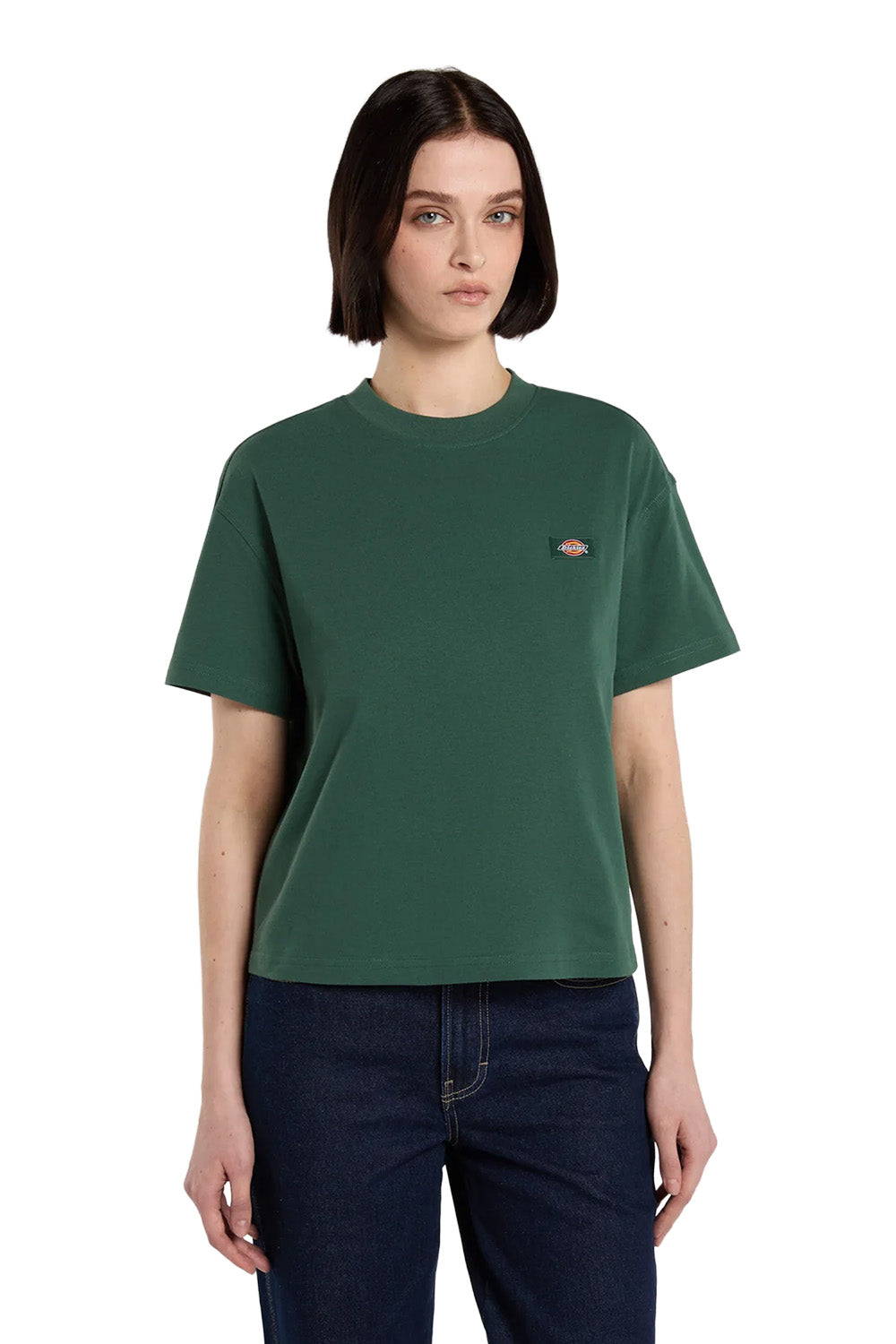 Dickies-Oakport Boxy Ss Tee Haki Kadın T-Shirt-T-Shirts-1-Milagron.com