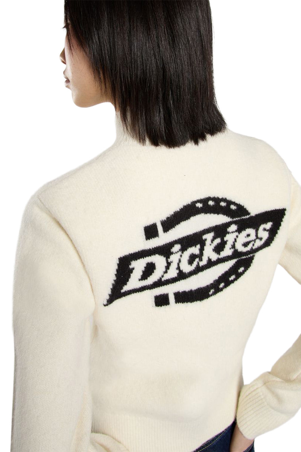 Dickies-Ruston Qz Yarım Fermuarlı Kırık Beyaz Kadın Yün Kazak-Kazak & Triko-3-Milagron.com