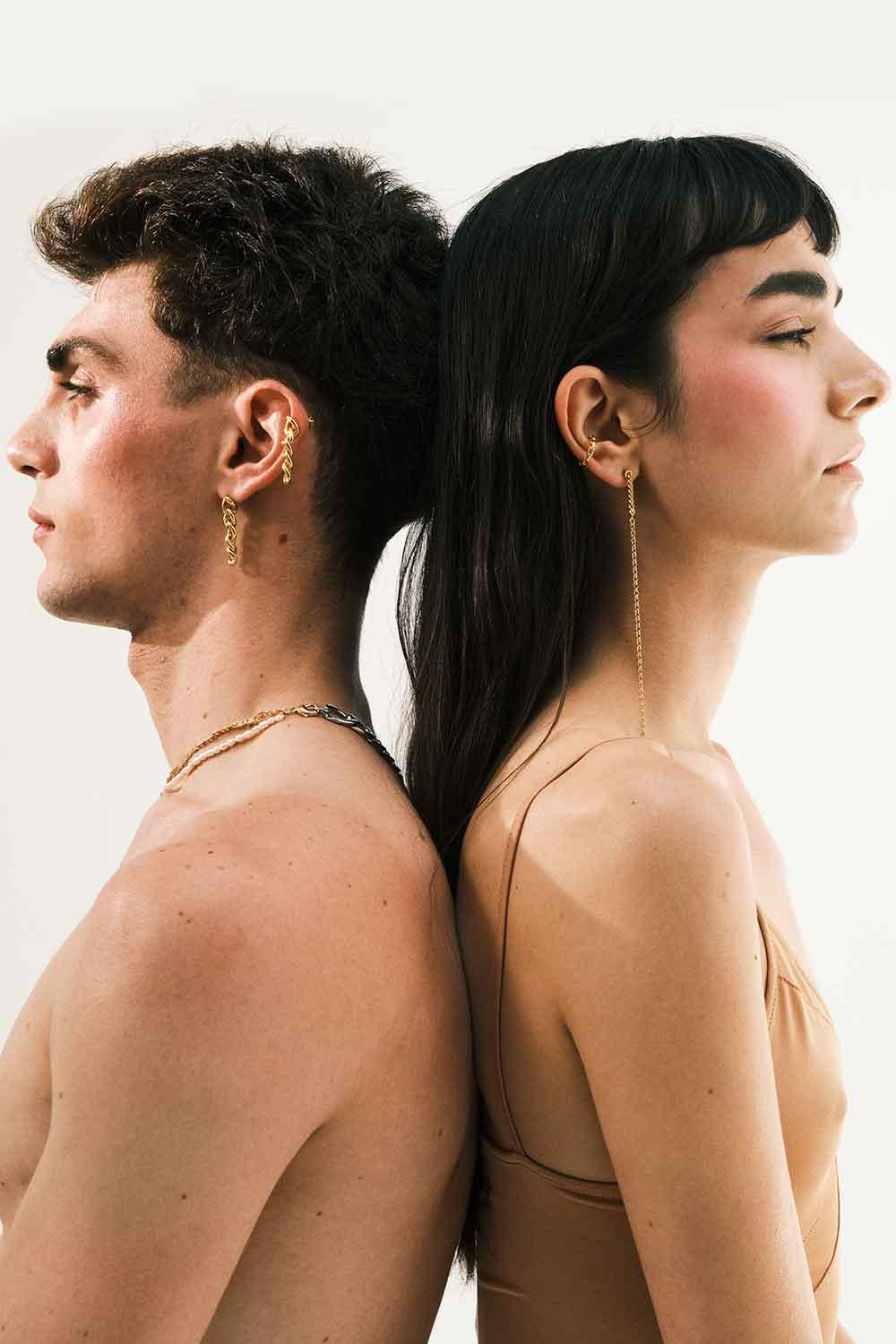 Dieci Dita-Different Chain Earring-Küpe-3-Milagron.com