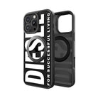 Diesel Iphone 16 Pro Max Uyumlu Magsafe Destekli Yüzük Standlı Kılıf - Siyah/Beyaz
