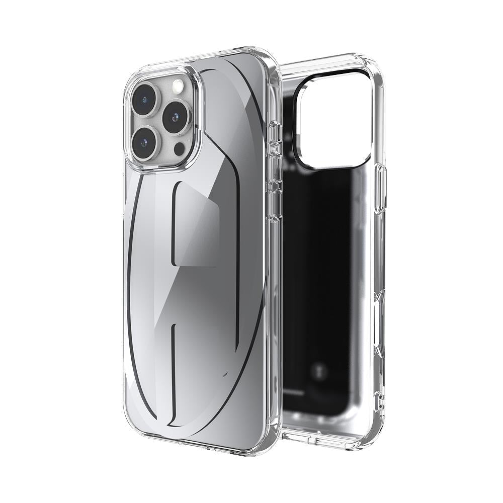 Diesel Iphone 16 Pro Max Uyumlu Oval D Aynalı (Mirror) Kılıf - Gümüş