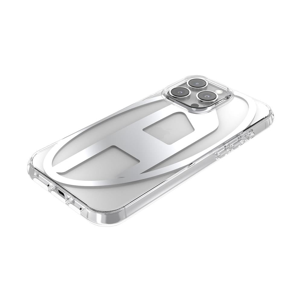 Diesel Iphone 16 Pro Max Uyumlu Oval D Mirror Şeffaf Kılıf - Şeffaf/Gümüş