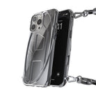 Diesel Iphone 16 Pro Max Uyumlu Oval D Parlak Zincirli Kılıf - Gümüş