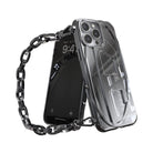Diesel Iphone 16 Pro Max Uyumlu Oval D Parlak Zincirli Kılıf - Gümüş
