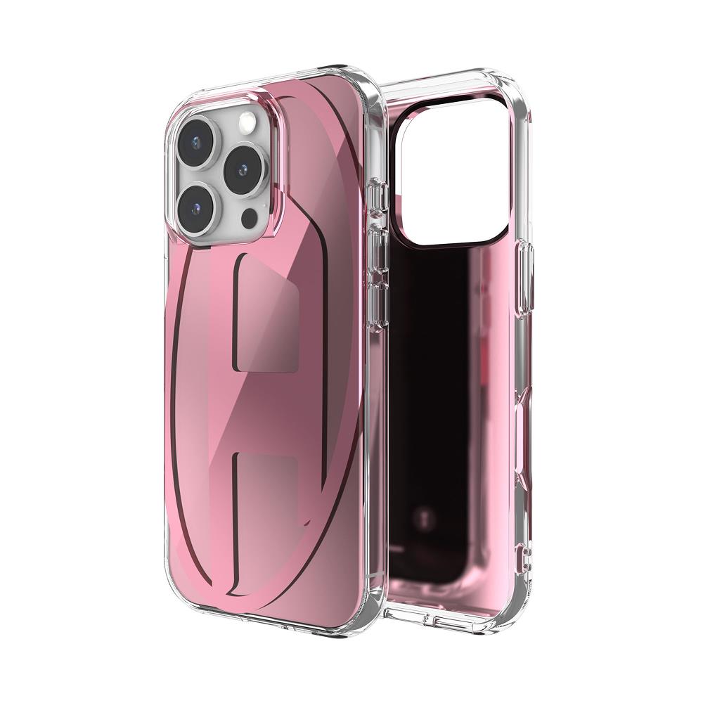 Diesel Iphone 16 Pro Uyumlu Oval D Aynalı (Mirror) Kılıf - Pembe
