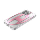 Diesel Iphone 16 Pro Uyumlu Oval D Mirror Şeffaf Kılıf - Şeffaf/Pembe