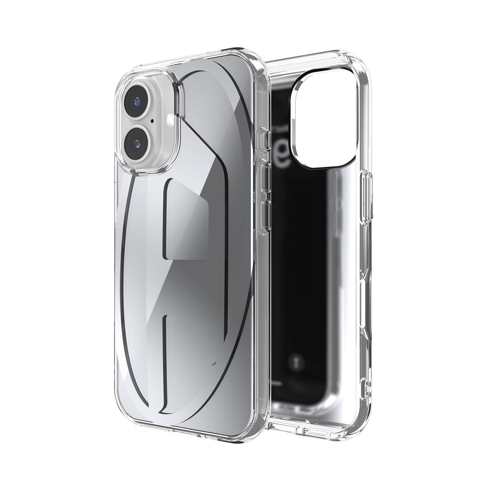 Diesel Iphone 16 Uyumlu Oval D Aynalı (Mirror) Kılıf - Gümüş