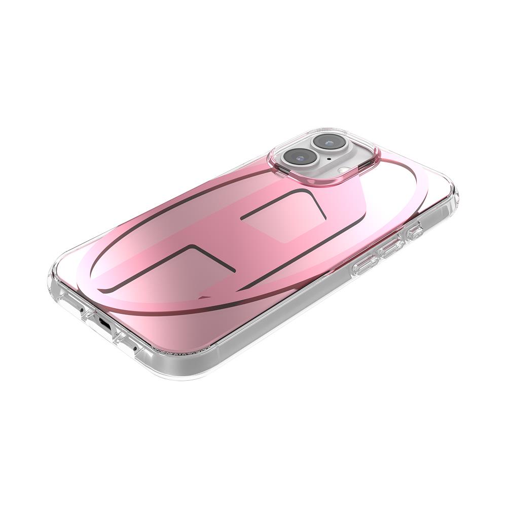Diesel Iphone 16 Uyumlu Oval D Aynalı (Mirror) Kılıf - Pembe