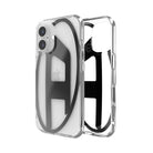 Diesel Iphone 16 Uyumlu Oval D Mirror Şeffaf Kılıf - Şeffaf/Siyah