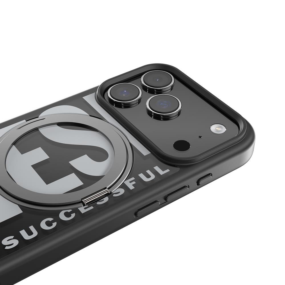 Diesel Iphone 17 Pro Uyumlu Magsafe Destekli Yüzük Standlı Kılıf - Siyah/Beyaz