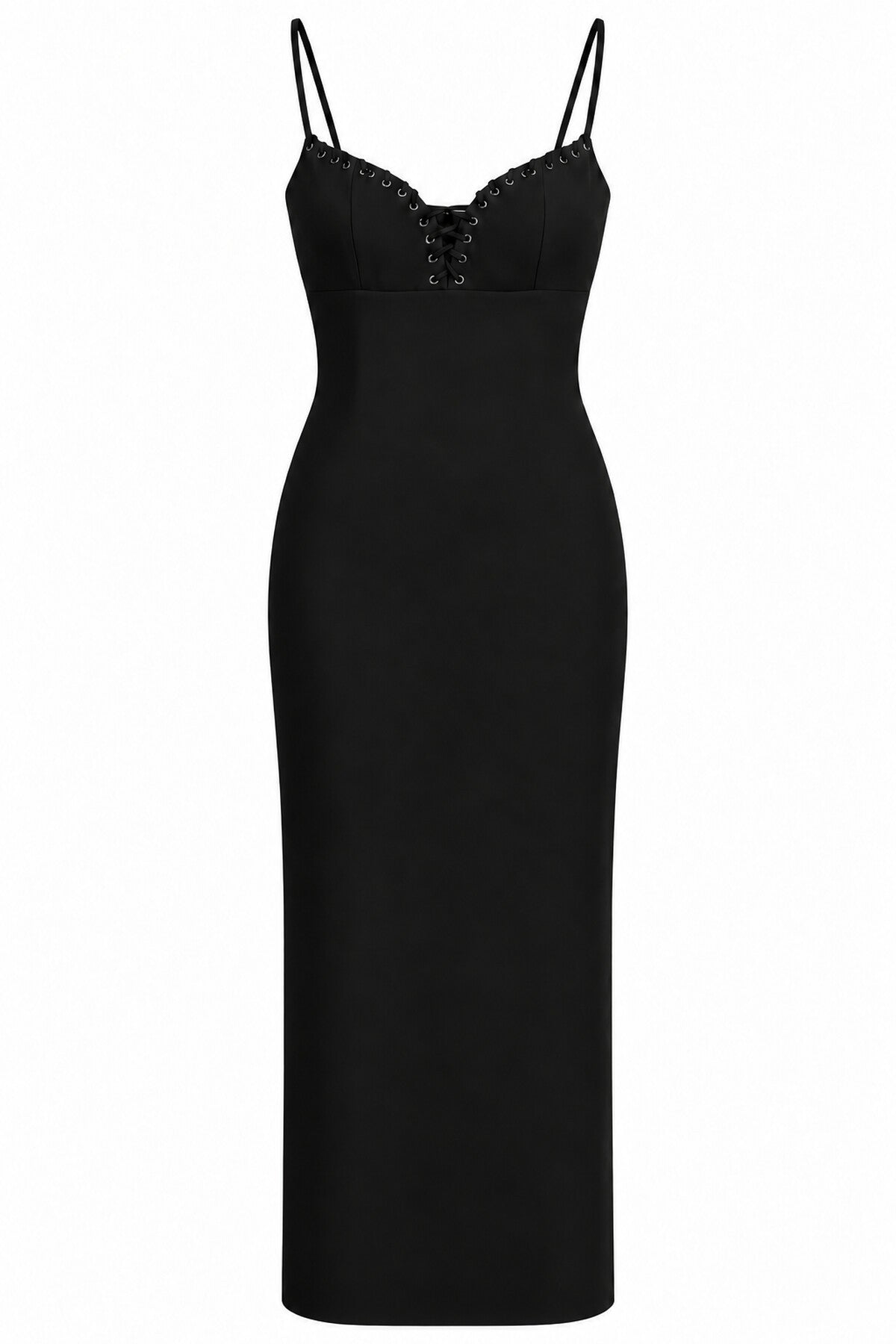 Lace-Up Column Dress