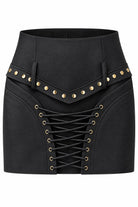 Lace-Up Mini Skirt