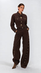 Cropped Jacket & Barrel-Leg Trousers Set
