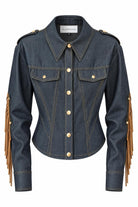 Fringed Denim Jacket & Trousers Set