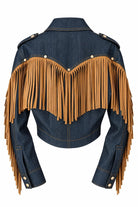 Fringed Denim Jacket & Trousers Set