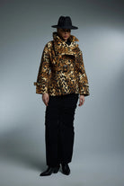 Short Leopard Trenchcoat