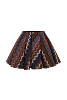 Zigzag Biker Jacket & Flared Skirt Set