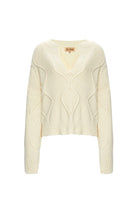 Eva V Yaka Örgü Detaylı Ekru Kazak - 2