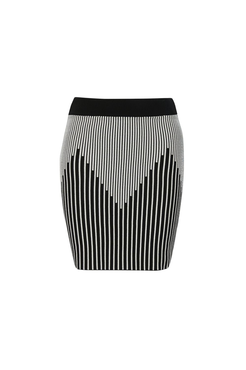 Direct Message-Georgia Knitted Skirt - Black & White-Etek-1-Milagron.com