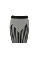 Direct Message-Georgia Knitted Skirt - Black & White-Etek-1-Milagron.com