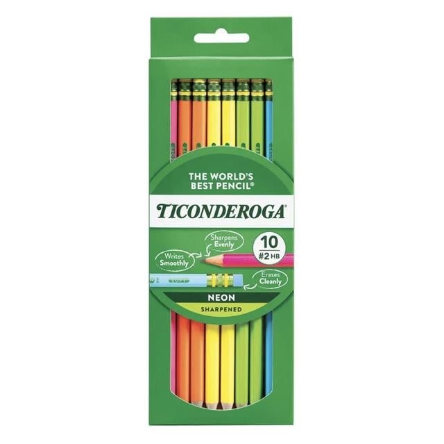 Dixon Ticonderoga-The World's Best Pencil Neon New 10'lu Kurşun Kalem-Ahşap Kurşun Kalem-1-Milagron.com