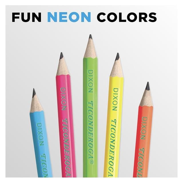 Dixon Ticonderoga-The World's Best Pencil Neon New 10'lu Kurşun Kalem-Ahşap Kurşun Kalem-4-Milagron.com