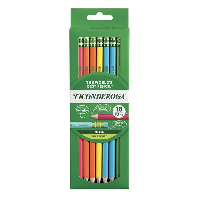 Dixon Ticonderoga-The World's Best Pencil Neon New 18'li Kurşun Kalem-Ahşap Kurşun Kalem-1-Milagron.com