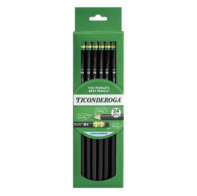 Dixon Ticonderoga-The World's Best Pencil New Black 24'lü Kurşun Kalem-Ahşap Kurşun Kalem-1-Milagron.com