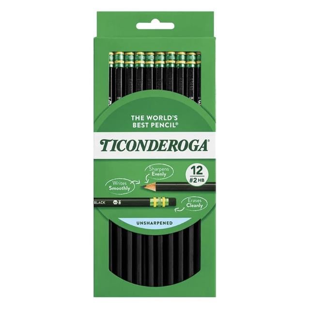 Dixon Ticonderoga-The World's Best Pencil Siyah 12'li Kurşun Kalem-Ahşap Kurşun Kalem-1-Milagron.com