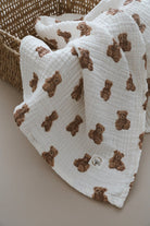 DoDo'S Baby-Çi̇ft Katli Ayicik Teddy Desen Organi̇k Müsli̇n Örtü-Yatak Örtüsü-1-Milagron.com