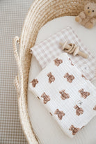 DoDo'S Baby-Çi̇ft Katli Ayicik Teddy Desen Organi̇k Müsli̇n Örtü-Yatak Örtüsü-5-Milagron.com