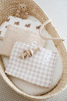 DoDo'S Baby-Dört Katli Ekose Desen Organi̇k Müsli̇n Örtü-Yatak Örtüsü-2-Milagron.com