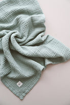 DoDo'S Baby-Dört Katli Mi̇nt Yeşi̇li̇ Düz Desen Organi̇k Müsli̇n Örtü-Yatak Örtüsü-3-Milagron.com