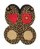 Çılgın Leopar Desenli Kelebek Figürlü Büyük Boy Halı ( 105Cm X 85Cm)