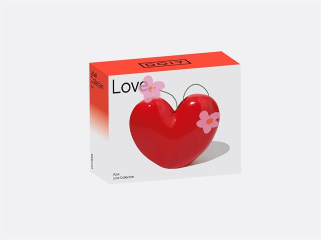 Doiy-Doiy Love Kalp Vazo Kırmızı-Vazo-4-Milagron.com