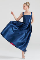 Dollie Bell-Cuddly Charm Düz Yaka Midi Elbise Lacivert-Lover Doll, Platform-4-Milagron.com